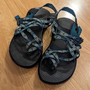Chaco Zx2 Green Aztec Sandals